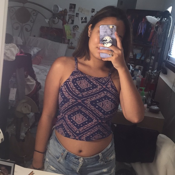H&M Tops - Indie patterned tank crop top